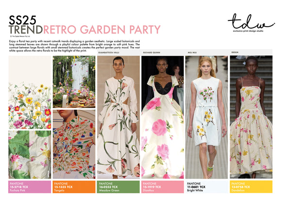 SS25 Retro Garden Party A3 Trend Board Digital File